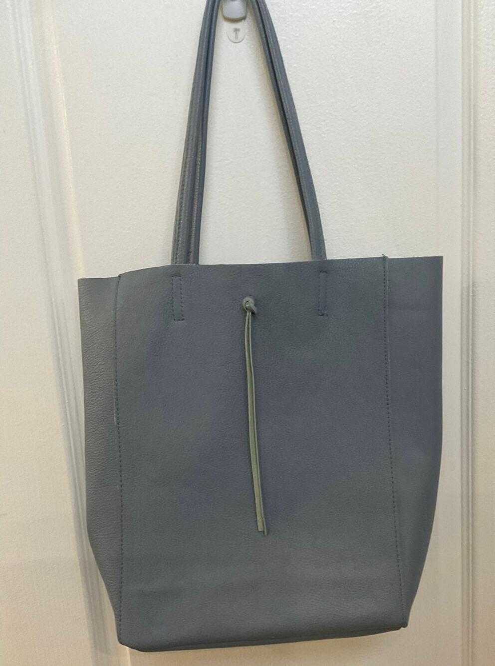 Borse in Pelle blue 100% unlined Leather Tote bag Italy